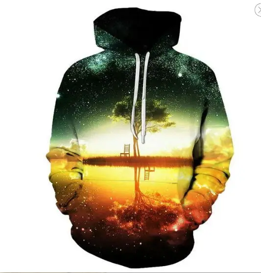 Space Galaxy Hoodies Men/Women Sweatshirt Hooded 3d Brand Clothing Cap Hoody Print Paisley Nebula Jacket - Color: picture color