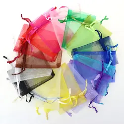100 шт./пакет разноцветная сумка для ювелирных изделий 7x9 см Органайзер сумка Стенд для ювелирных украшений и ювелирные сумки