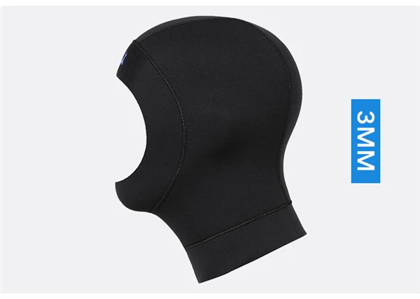 DIVE&SAIL 3mm neoprene diving cap snorkeling swimming hat hood neck cover winter swim keep warm scuba surfing face mask black014
