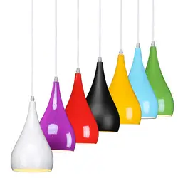 Современный красочный подвесные светильники Обеденная кулон ресторан лампы Кофе Спальня освещения Алюминий подвесной светильник