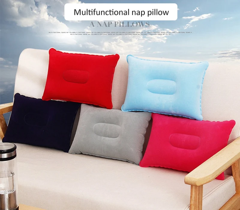 1 Pc Travel Pillow Neck Head Rest Soft Air Blow Up Pillow Inflatable
