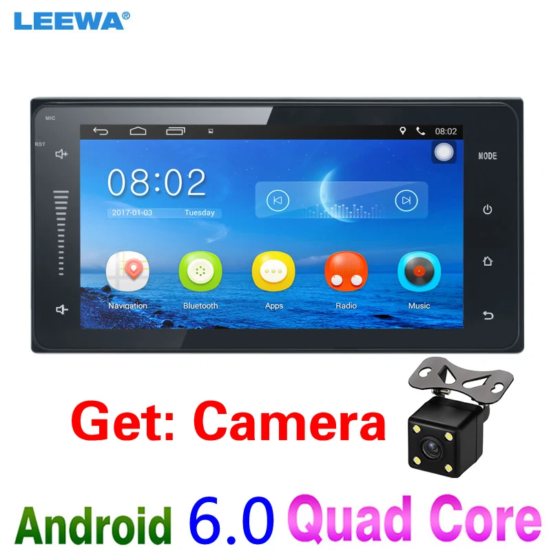 

LEEWA Android 6.0 Car Player GPS Navigation For Toyota Camry/Yaris/Land Cruiser/Alphard/Previa/Terios/Fortuner Get: Camer