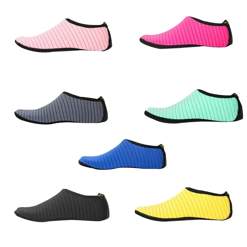 

1 Pair Stripes Design Swim Shoes Unisex Anti Slip Socks Beach Pool Surfing Yoga Not Absorbing Water Lightweight Swimming