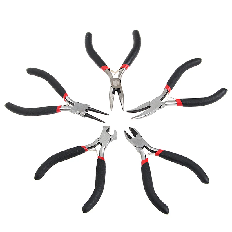 

5Pcs/set Mini Jewelry Chain Round Bent Nose Plier Cutter Beading Tool Repair 1 Kit