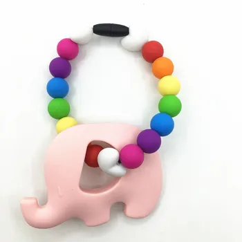 

silicone teething elephant pendant Hanging Toy -silicone Baby Carrier Teething Accessory -baby teether elephant Necklace
