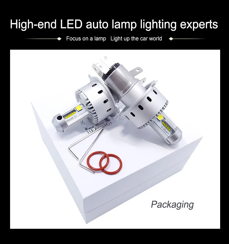 Ceny PAMPSEE 7S żarówka samochodowa LED do reflektorów H4 H7 H8 H11 9005 9006 żarówka LED XHP 50 40W 8000LM Car Styling wysokiej mocy biały 6500K DC12 24V