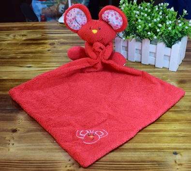 Детское полотенце с медвежонком, детское полотенце, удобные плюшевые салфетки, шарф, слюнявчик, детские игрушки, полотенце, одеяло, милая кукла - Цвет: Red mouse