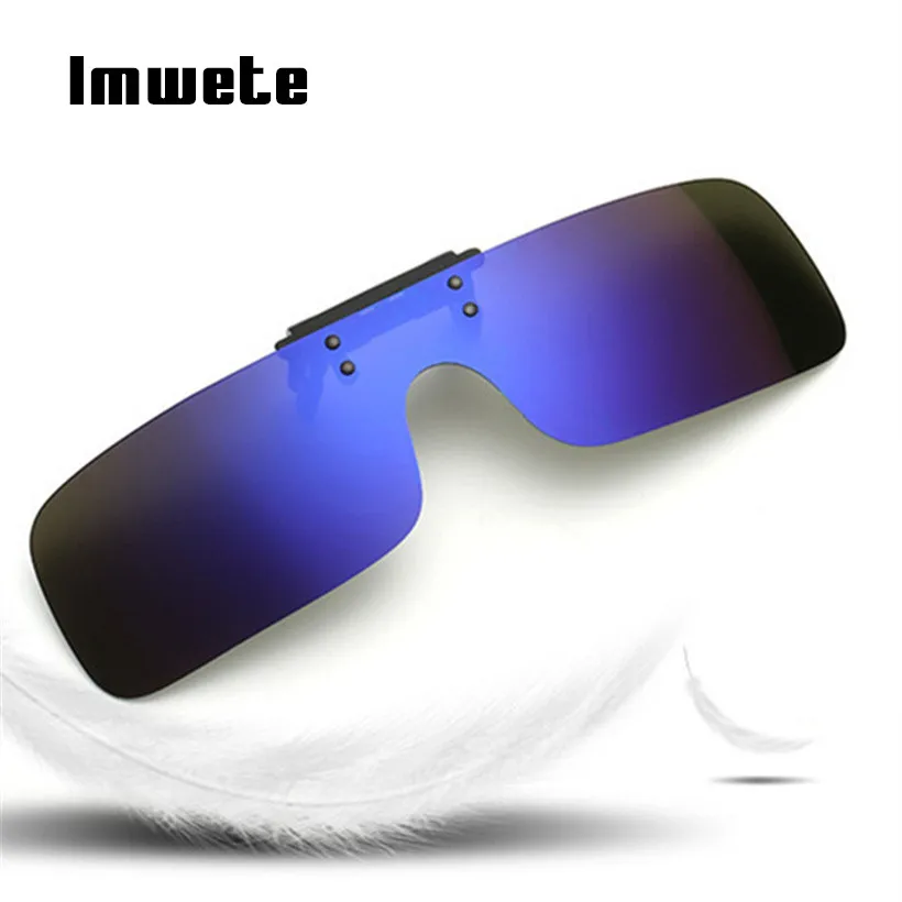 

Imwete Glasses Siamese Polarized Clip on Sunglasses Men Women Night Vision Safe Driving Flip Up Myopia Glasses UV400 Eyewear