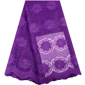 

Fashion African Lace Fabric High Quality Milk Silk Lace Nigerian Lace Fabric 2019 High Quality Cotton Lace With Stones A1420