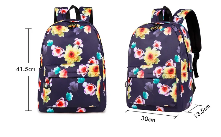 WINNER Fashion Women Backpack Flower Printing Female School Rucksack Water Resistant Girls Daily College Laptop Bagpack (9)