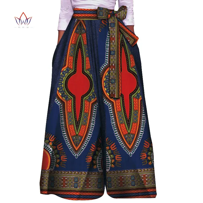 Африканская вощеная ткань печати высокой талии свободные брюки большого размера в африканском стиле Одежда для женщин Офис Базен Riche