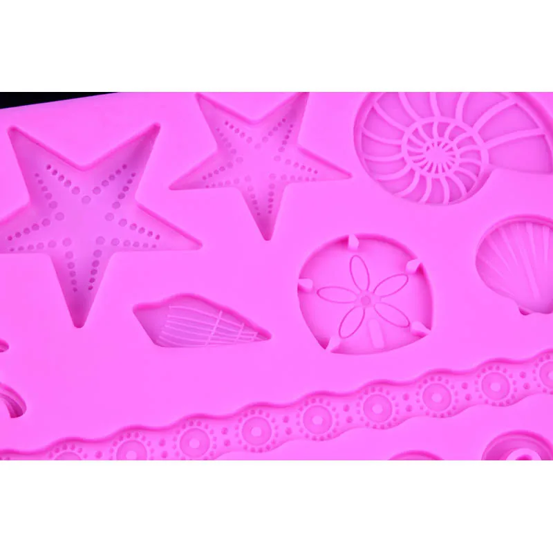 Океаническая и морская жизнь тема милый 3D кораллы, морские звезды звезда силиконовая форма для выпечки Форма для шоколадного фондана для тортов вечерние кружевные декоративный коврик