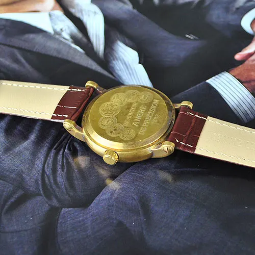 Роскошные коричневые механические мужские часы Специальный латунный чехол! Безразмерные;