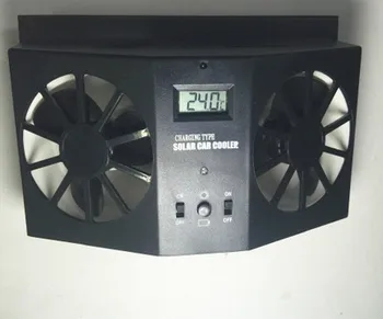 

Car Solar Powered Exhaust Fan Car Gills Cooler Auto Ventilation Fan Dual-mode Power Supply High-power 2 Colors