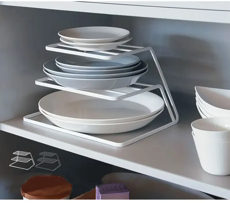 

Kitchen Organizer Dish Rack Bowl Drainage Tableware Collection And Arrangement None MetalKitchen Plate Kitchen Plate Organizer