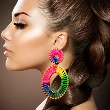 2019 new Europe and the United States popular Bohemian fists lafite grass fashionable woman earrings Jewelry 2019 new Europe and the United States popular Bohemian fists lafite grass fashionable woman earrings Jewelry