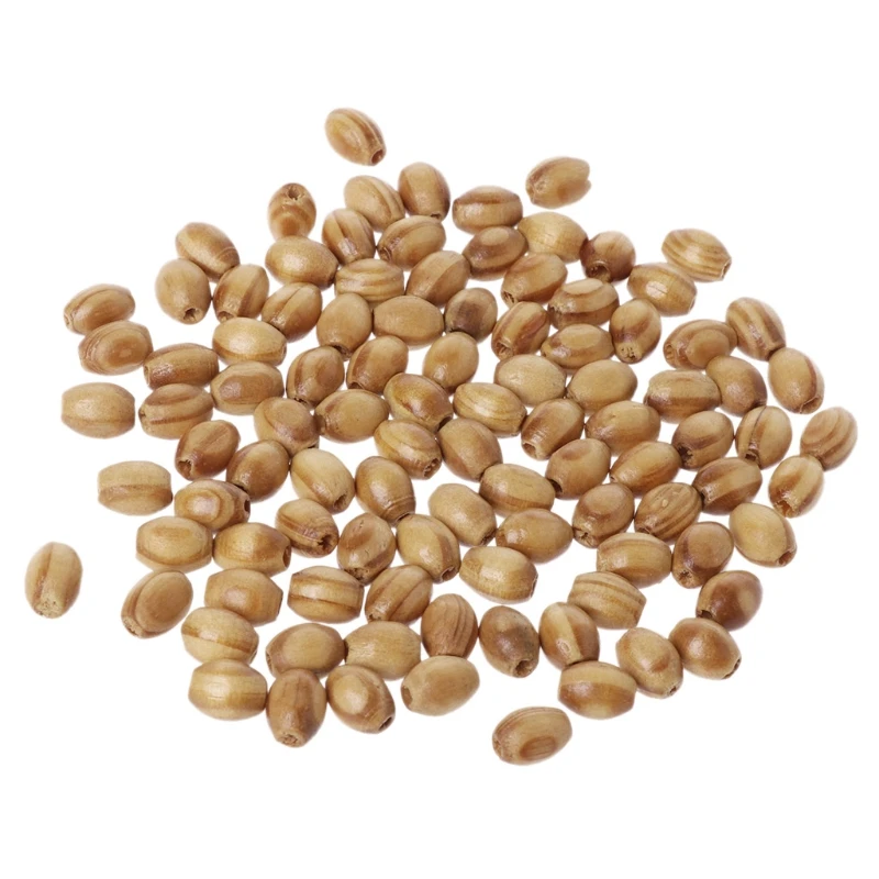 

100pcs Pine Wood Beads For Jewelry Necklace Bracelet Making Loose Spacer 8x6mm