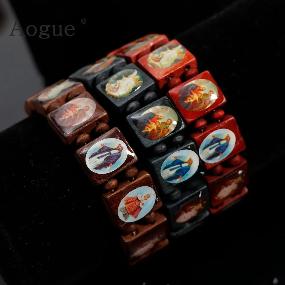 Saints Religion rosary Wooden Bracelets 1PCS For Women gifts