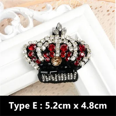 1PCS Tassel Star Crown Heart Ice Cream Rhinestones Bead Brooch Patches Applique sew on patch fashion clothing decoration patch Type E