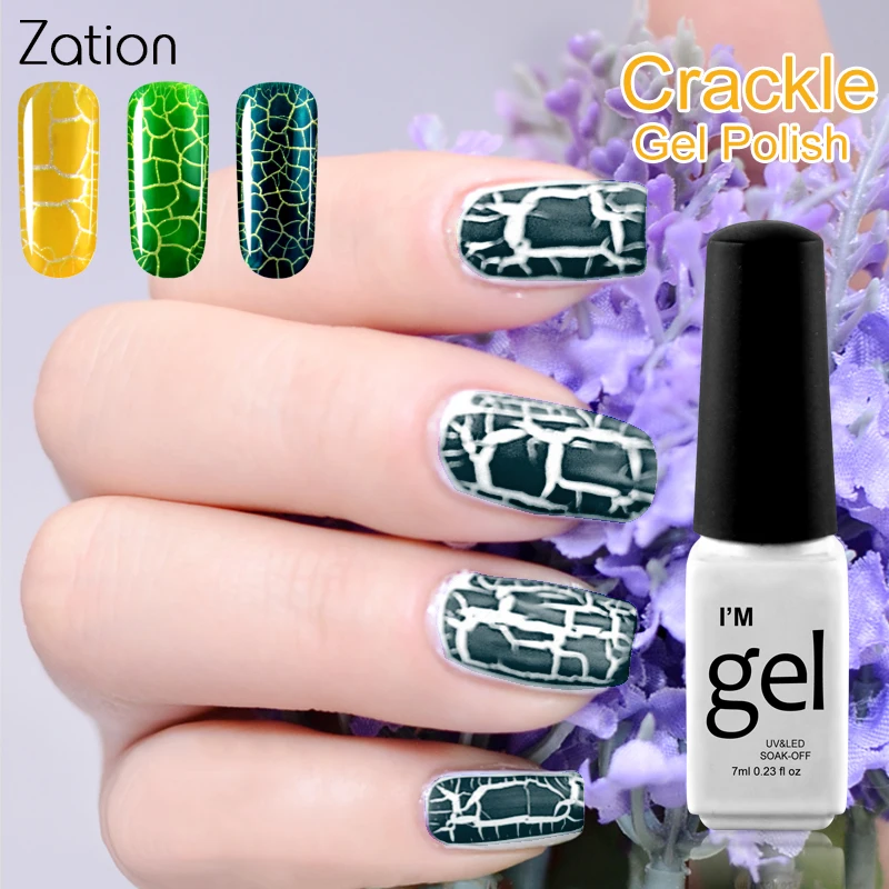 Zation Crackle Nail Art Crack Varnish Gel Polish Cracking UV Gel Nail