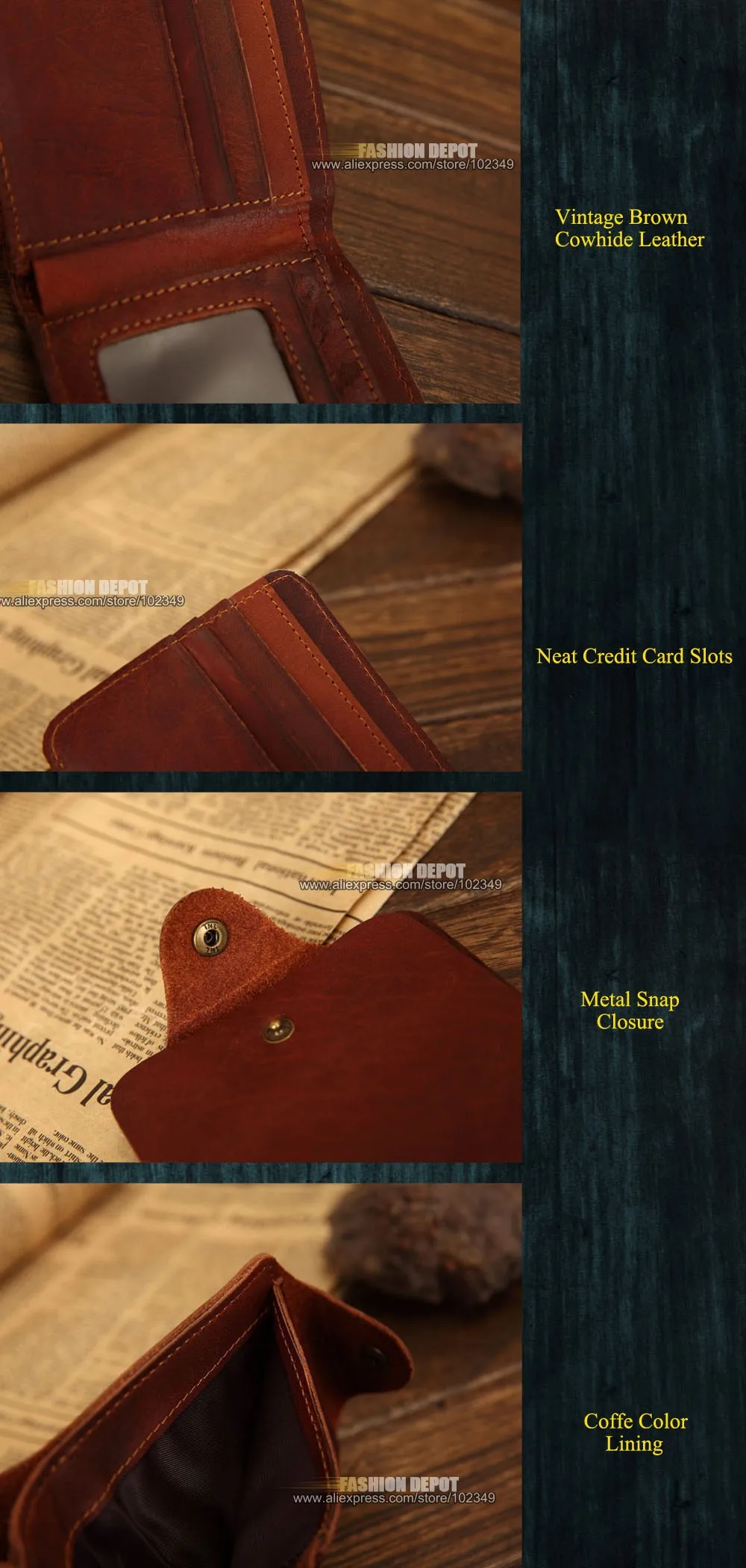 Men Genuine Leather Wallet 004 -details
