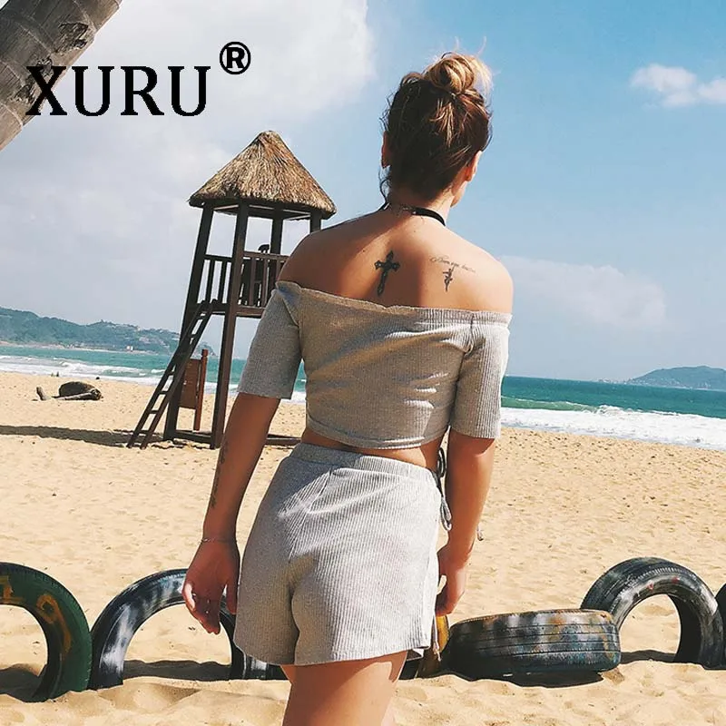 XURU Лето Новый Лидер продаж комбинезон из двух частей костюм сексуальный крест без бретелек комбинезон пляжный праздник Летний комбинезон