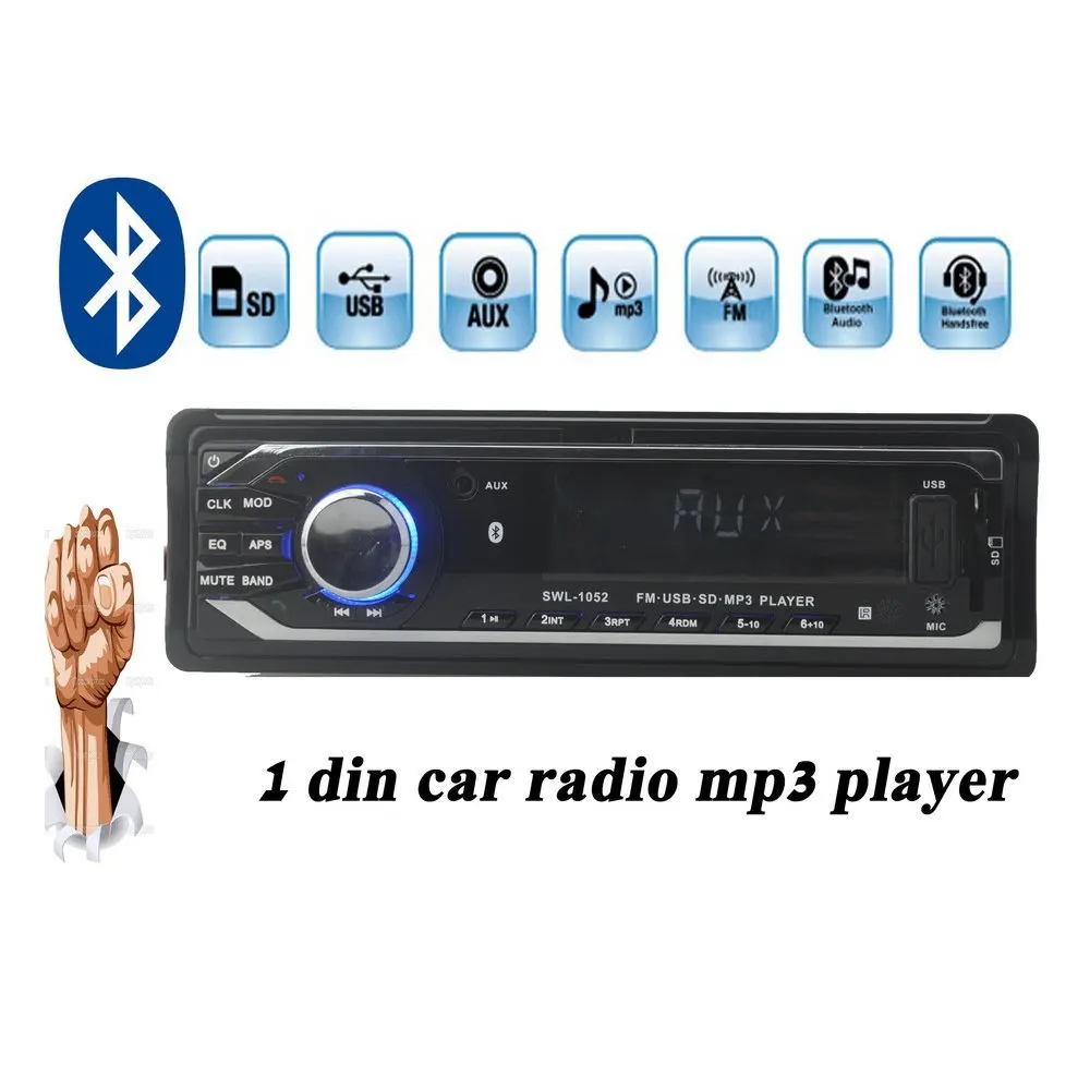 TDA7388 12V Bluetooth V2.0 Car Stereo Audio In dash Single Din FM