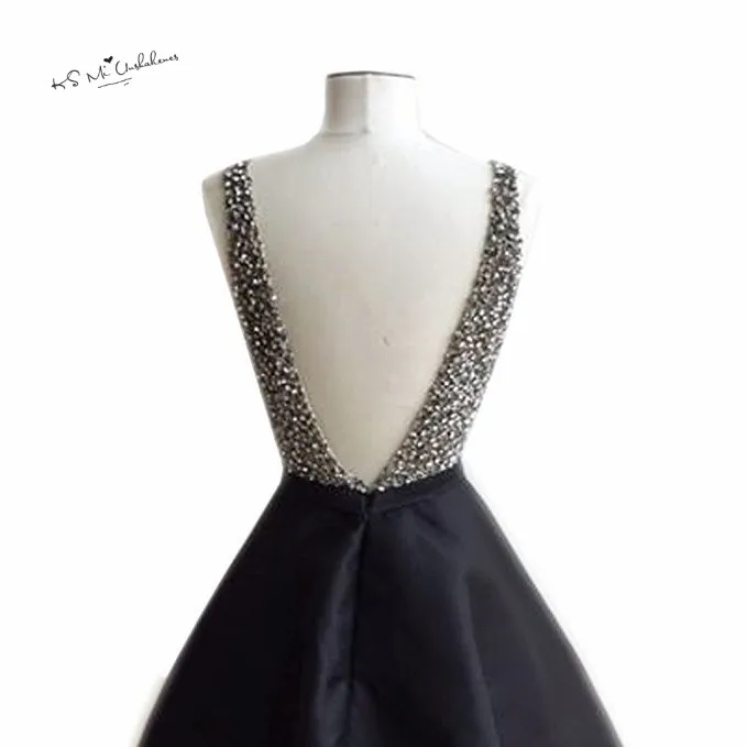Vestido de Formatura Longo рождественские платья для выпускного вечера длинные стразы вечерние платья для формальных вечеринок для девочек-подростков с v-образным вырезом на спине атласные Baile