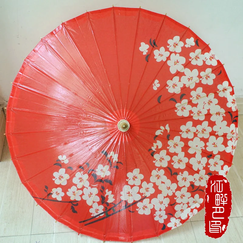 

Bamboo Craft Handmade Japanese Cherry Oil Paper Umbrella Retro Dance Decoration Traditional Parasol Cosplay Tools
