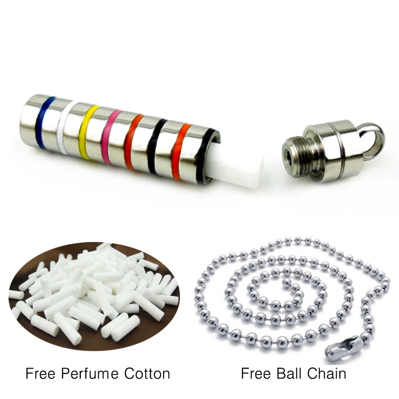 

Aroma Pendant with Colorful for Essential Oil in 316L Stainless Steel Perfume Necklace Pendant, Free Chain