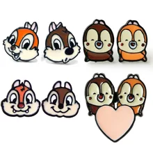 1 шт. Kawaii chipmunk белка Мода Аниме Сережка с героями мультфильмов милые серьги-гвоздики с животными для женщин девочек детские ювелирные изделия Рождественский подарок