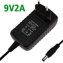 1PCS 9V2A AC 100V-240V Converter Adapter DC 9V 2A 2000mA Power Supply EU Plug 5.5mm x 2.1-2.5mm Free shipping