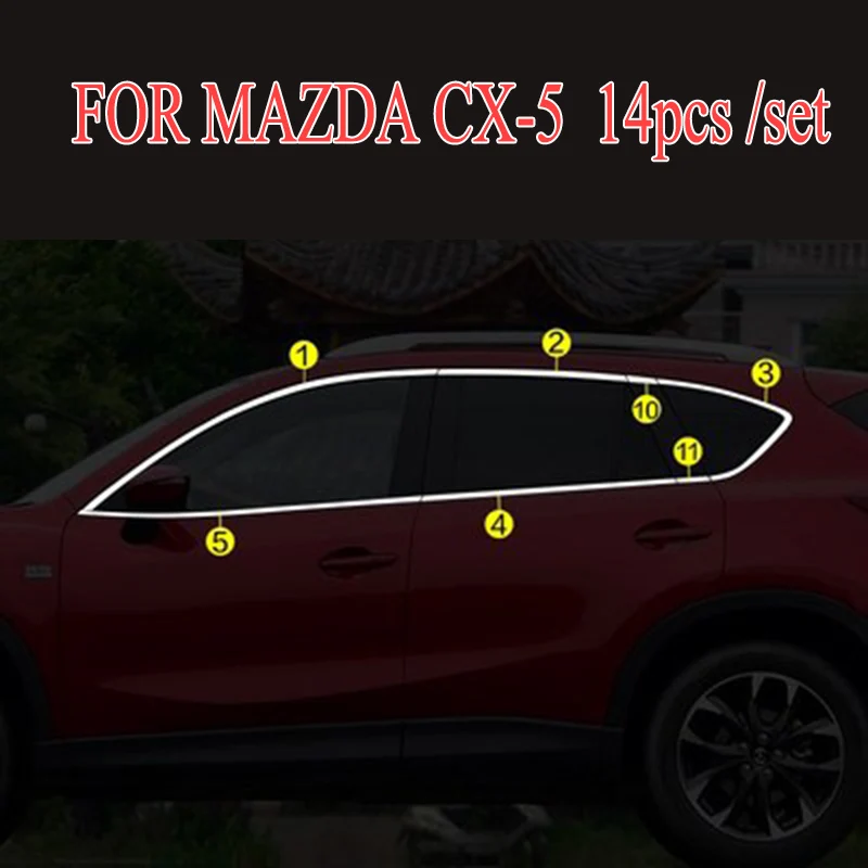 

Karcng Stainless Steel Window Trim Strips Outer Decoration Refit For Mazda CX-5 CX5 2017-2019