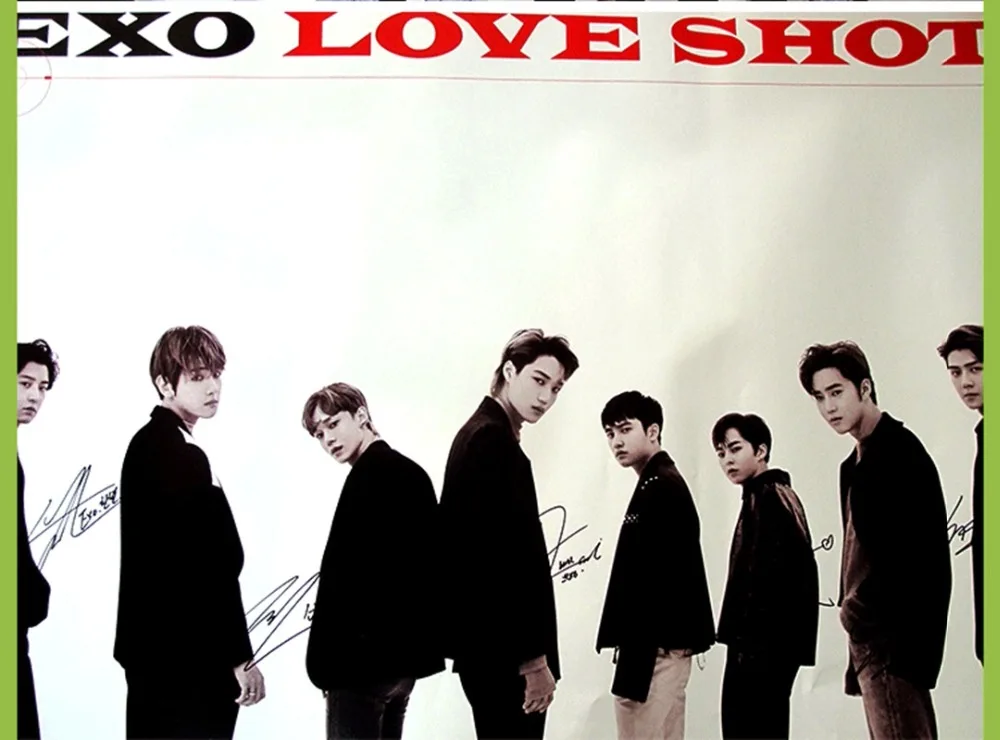 Подписанный EXO autographed 5 й альбом LOVE SHOT CD + Фотокнига K POP122018|Открытки и приглашения| |