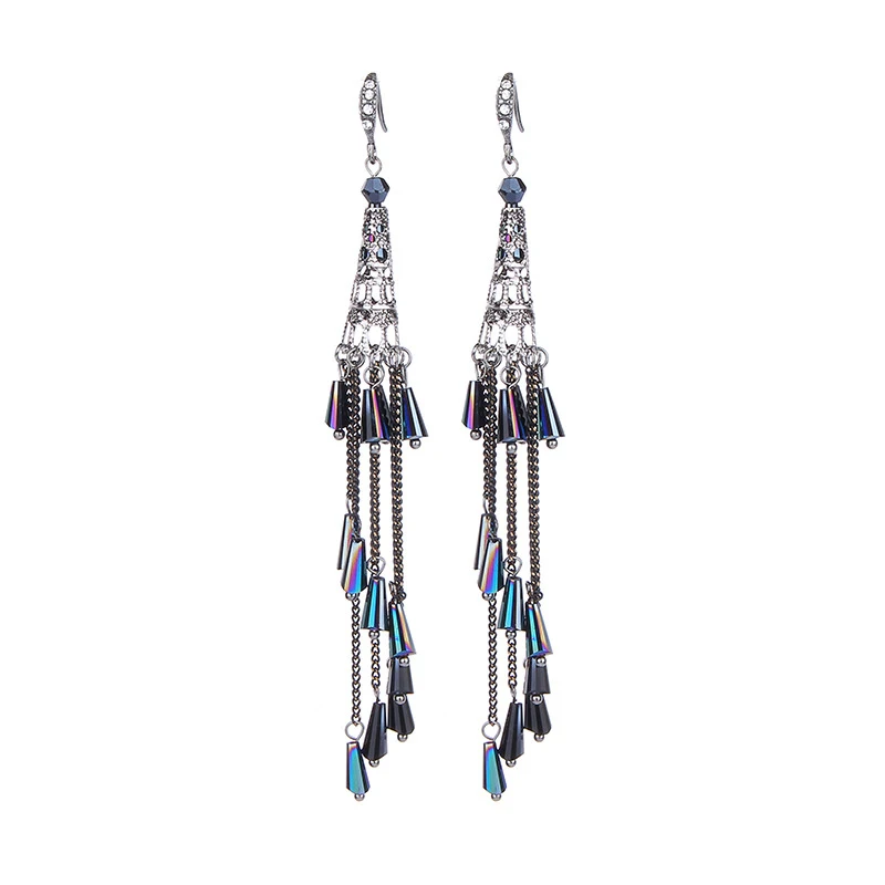 

Fashion Crystal From Austria Women Drop Earrings 925 Silver Dangle Zircon Hyperbole Earrings Jewelry Party Gifts Free Shipping