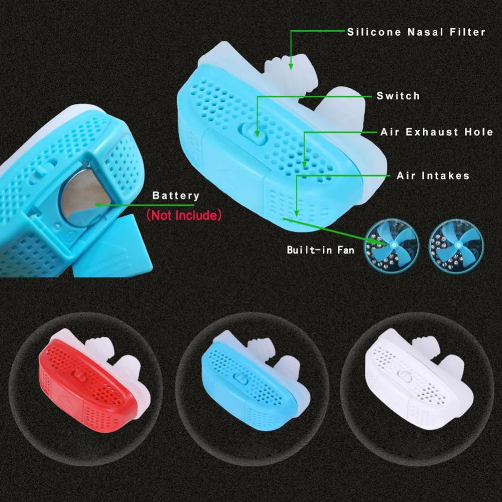 Электрический силиконовый респиратор против храпа, дыхательный аппарат для остановки носа, защита для сна, мини-храп, устройство, избавление от храпа