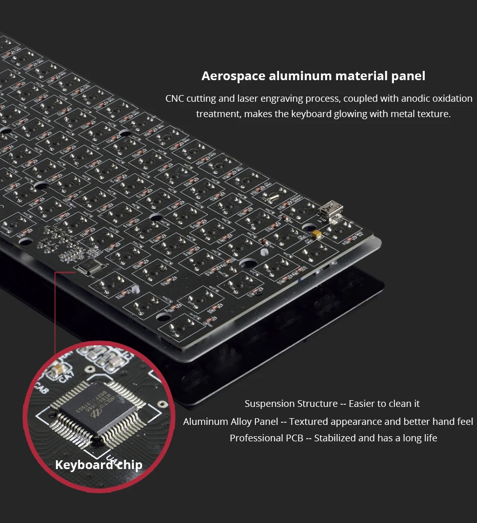 Ajazz AK33 gaming keyboard 82 keys RussianEnglish RGB backlight ergonomic wiredwireless mechanical keyboard conflict-free (7)