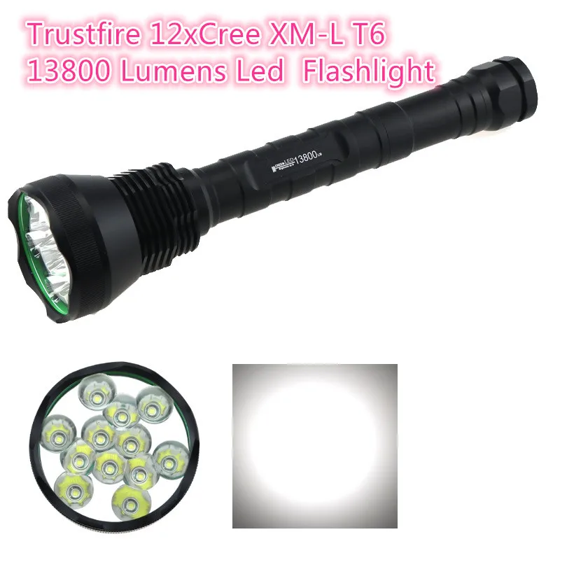 TrustFire 13800 люмен 12X CREE xm-l T6 12T6 светодиодный тактический фонарь 18650/26650 Torch Light лампа Фонари для работы охота