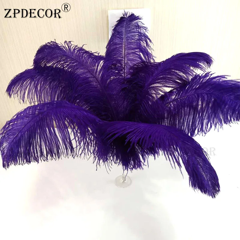 Zpdecor 55-60 см белые перья для поделок - Цвет: Фиолетовый