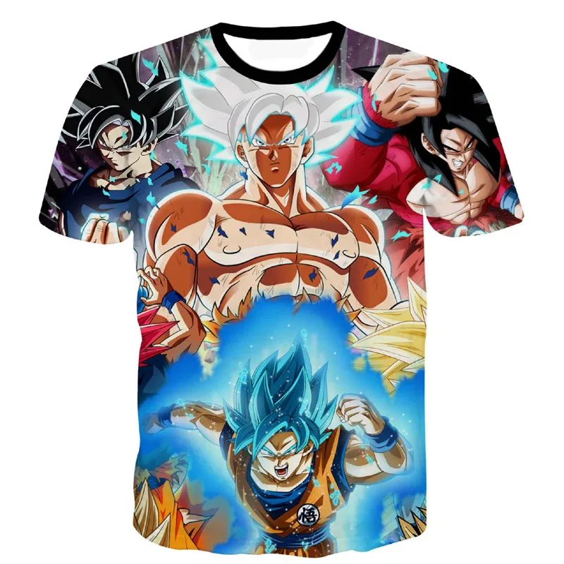 Dragon Ball Z мужские летние футболки с 3D принтом Супер Saiyan Kid Son Goku Black Zamasu Vegeta Jiren Dragon Ball футболка Топы футболки