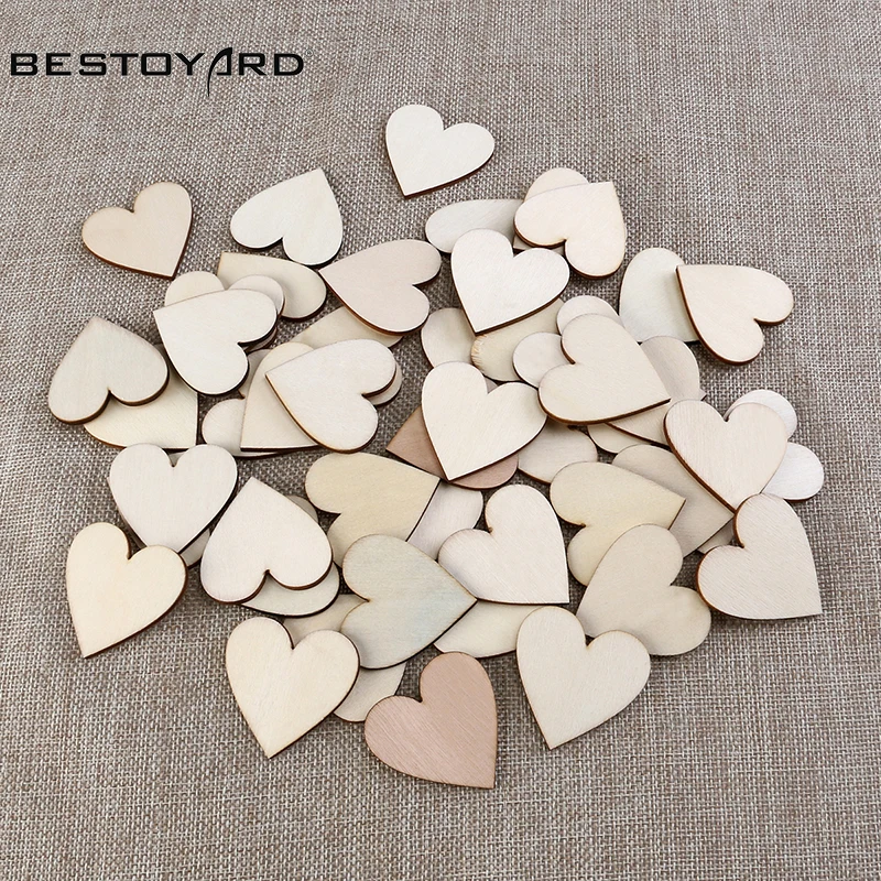 BESTOYARD DIY пустое сердце деревянные ломтики диски Дерево Сердце Любовь