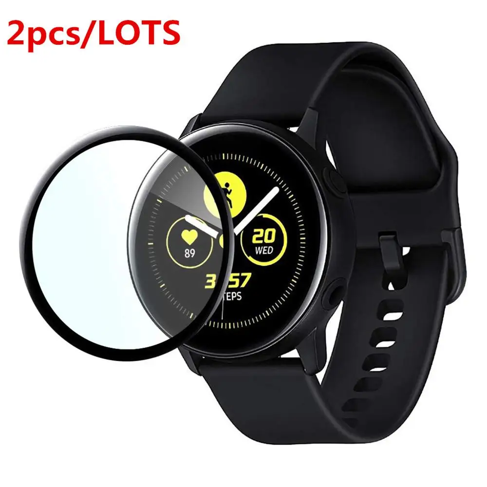 

2pcs 3D Curved Full Coverage Tempered Glass For Samsung Galaxy Watch active Screen Protective Glass For Galaxy Watch ACTIVE