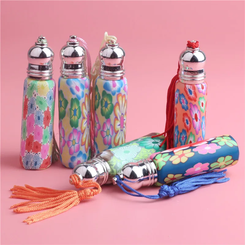 

1pc 10Ml Mini Round Style Roll On Bottle Mini Glass Container With Plastic Cap , glass Roller Eye Cream Bottle For Personal Care