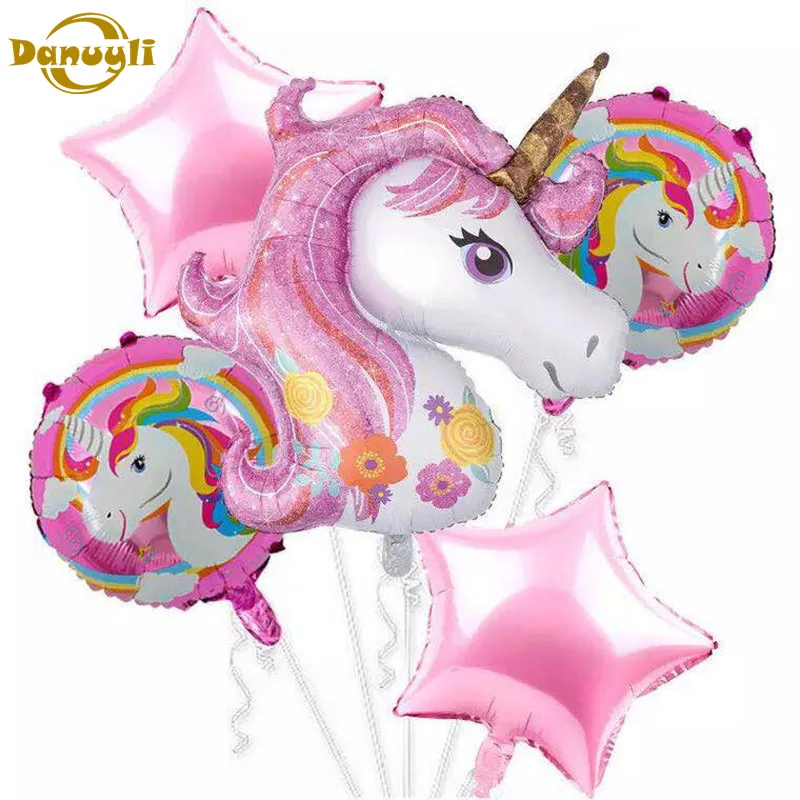 Buy DANUYLI Unicorn Theme balloons 18 inch star Round