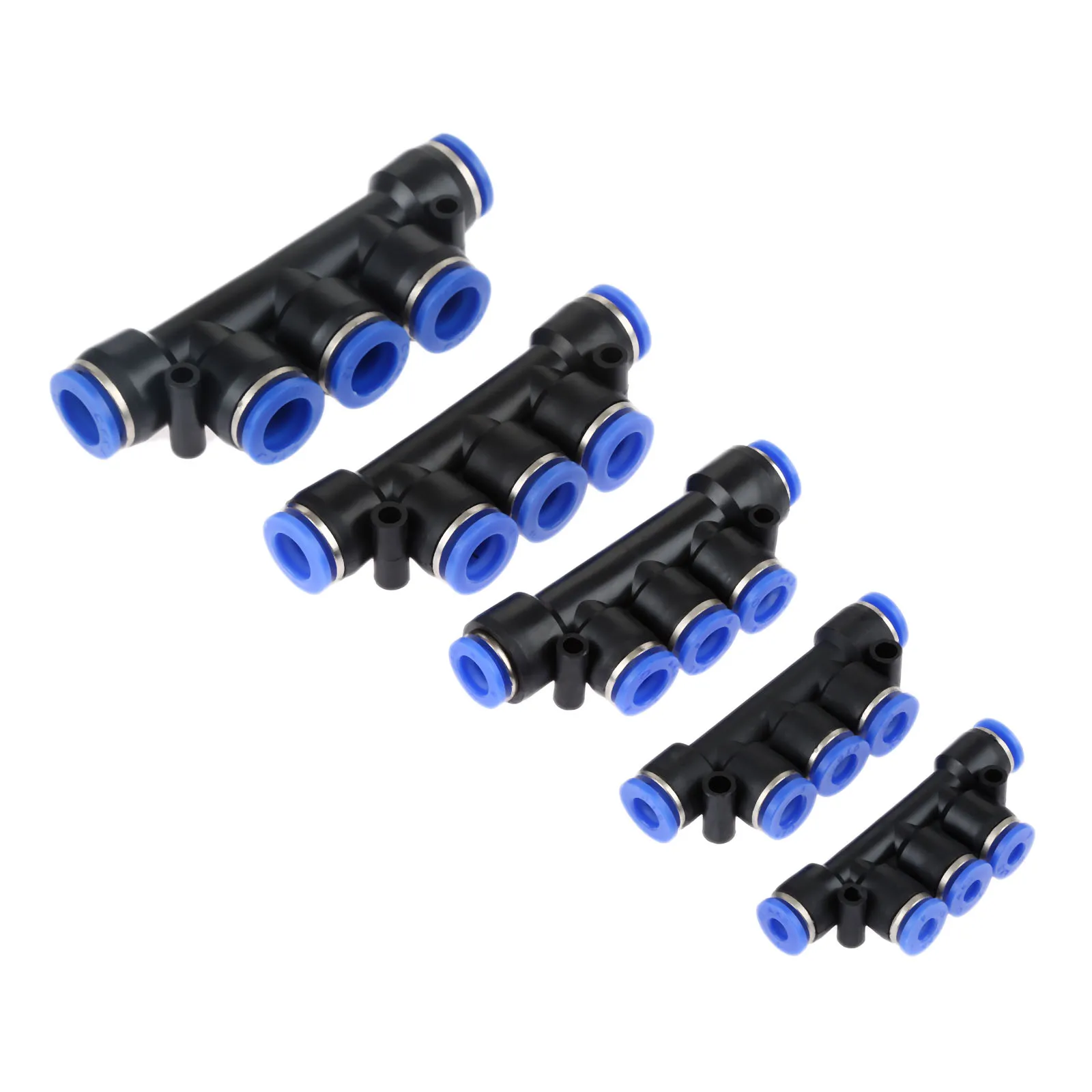 5 Pcs/Lot 4mm 10mm Pneumatic Multiple Tee Connector Quick Fitting
