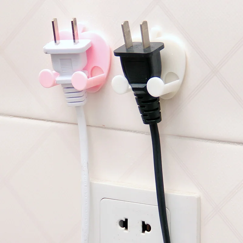 

Power Plug Socket Hook Rack Holder Home Wall Decor Organizer Self Adhesive Plastic Wall Power Plug Socket Holder