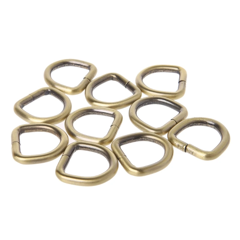 10pcs 2cm Metal Strap Belt Web D Ring Bags Buckle Clasp Handbag Leather Bag Purse Bag Accessories