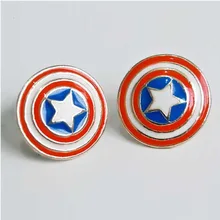Модные украшения 6 герой Marvel Мультфильм Стад Человек-паук Американский капитан популярные милые женские серьги для мужчин Мстители