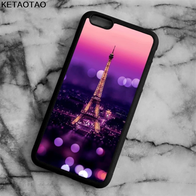 Ketaotao Eiffle башня Париж Город телефон чехлы для iPhone 4s 5s 6 6S 7 8 X PLUS для samsung S8 Примечание Чехол Мягкий ТПУ Резиновая силиконовые