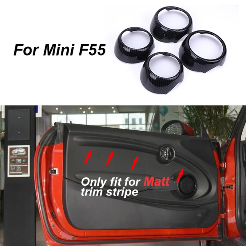 Внутренняя дверная ручка из настоящего углеродного волокна декоративная внешняя наклейка крышка корпуса для MINI Cooper One F55 F56 хэтчбек аксессуары - Название цвета: For F55